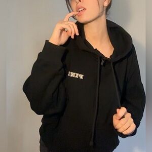 PINK Victoria's Secret Black Hoodie with Logo